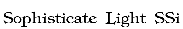Sophisticate Light SSi Font Image