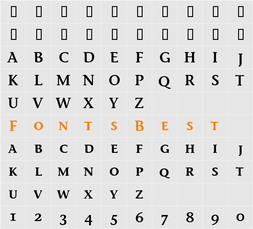 Stone Inf Sem SC ITC TT Character Map