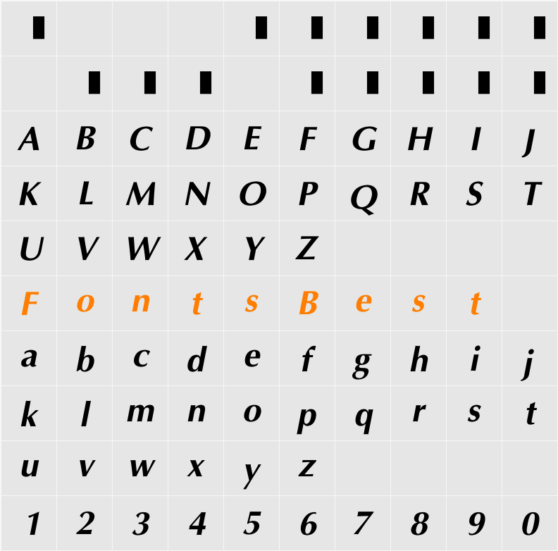 EU-H5X Character Map