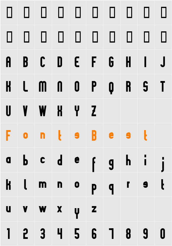 Slimaniabold Character Map