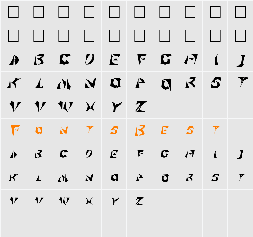 KlingonScript Character Map