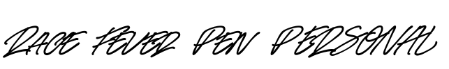 Race Fever Pen PERSONAL Font Image
