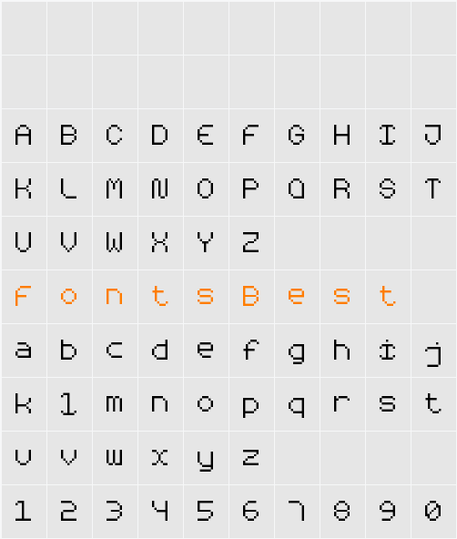 Rounded Pixel-7 Character Map