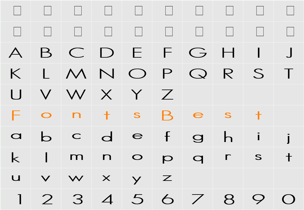 Halibut Character Map