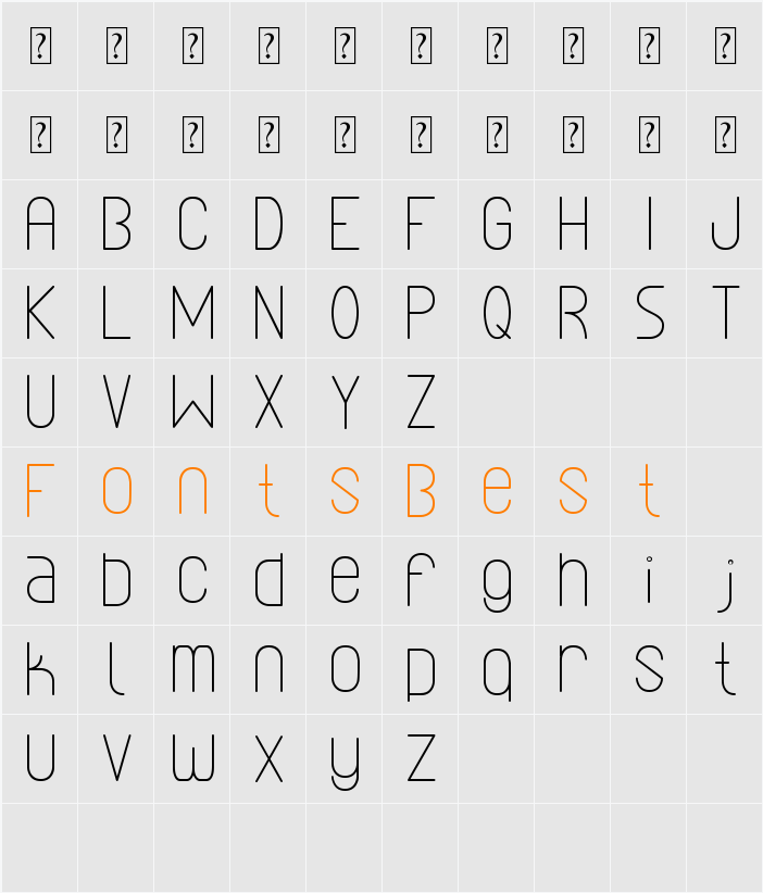Lineal Simples St Character Map