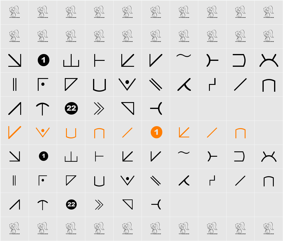 Futurama Alien Alphabet Two Character Map