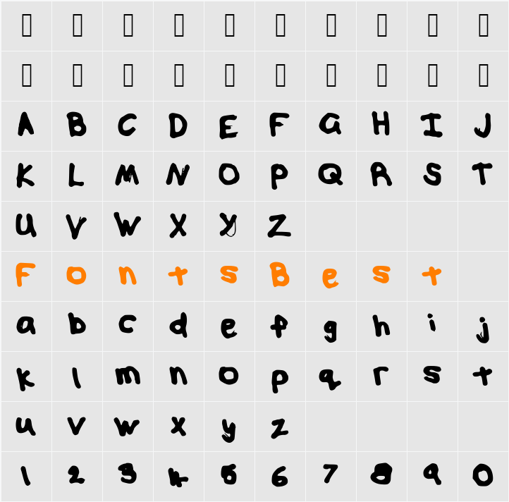 isabellabold Character Map