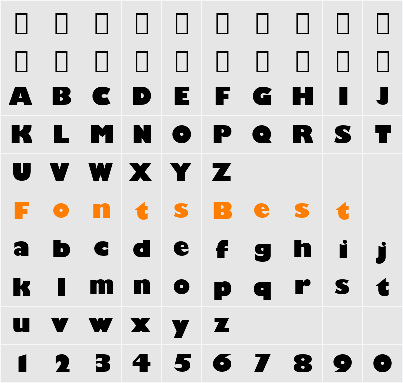 Humanst521 UBd BT Character Map