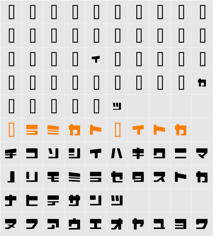 I2Macross Character Map