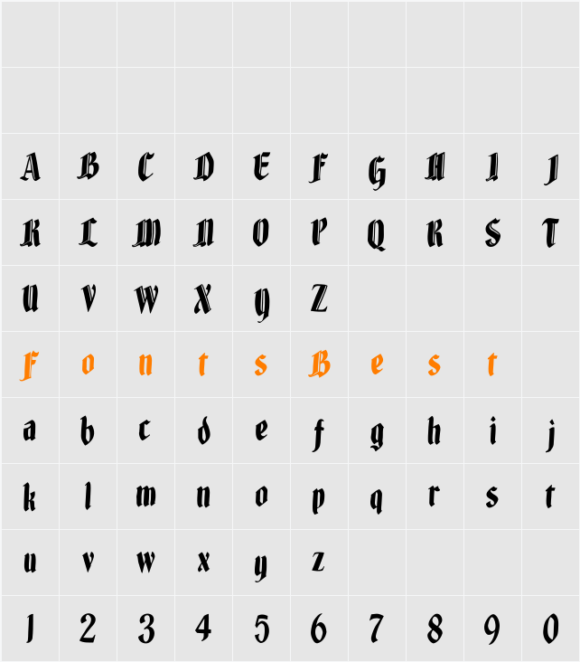 BrokenWoodtypes Character Map