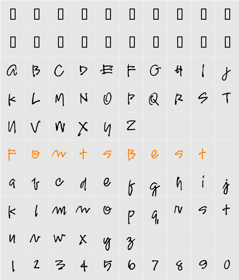 PlzScript Character Map