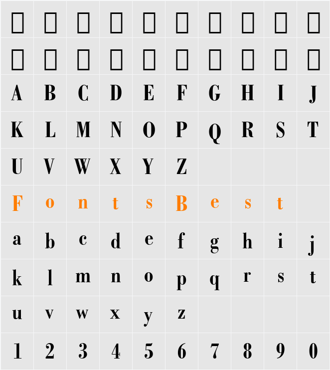 015-CAI978 Character Map
