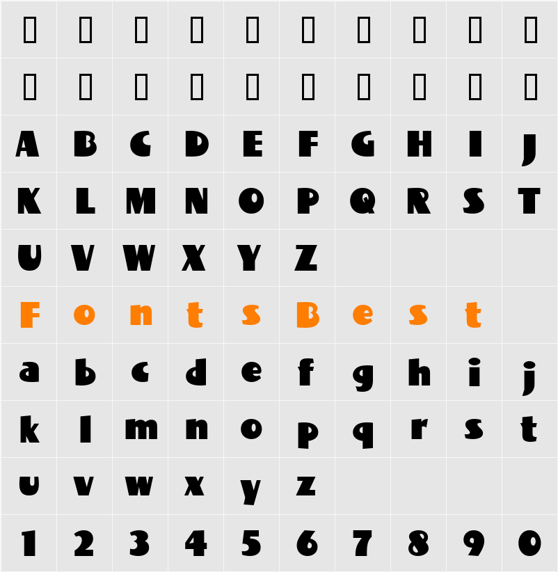 BottleKaps S Condensed Character Map