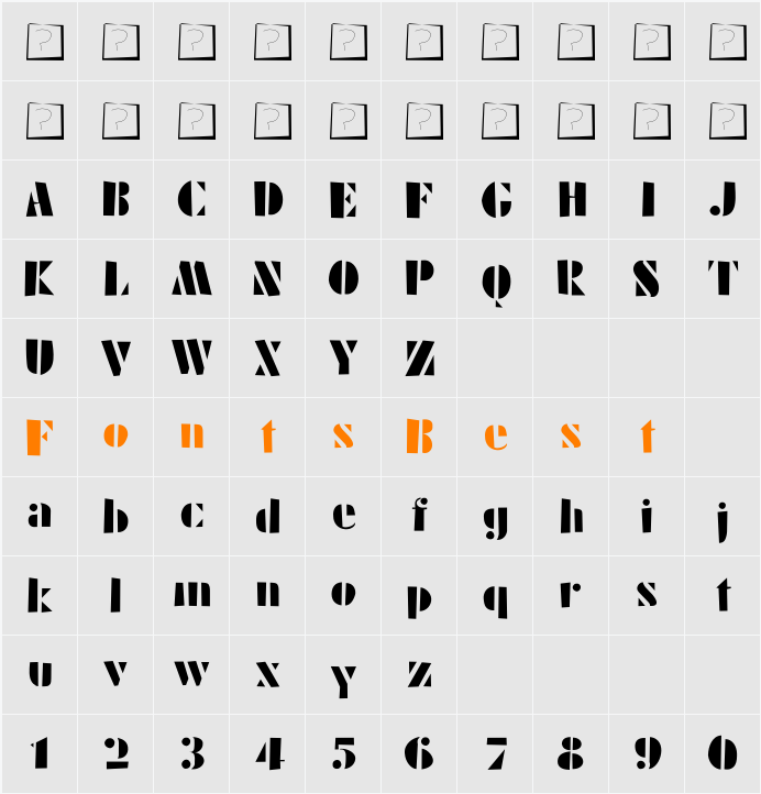 Schablonski-LessFat Character Map