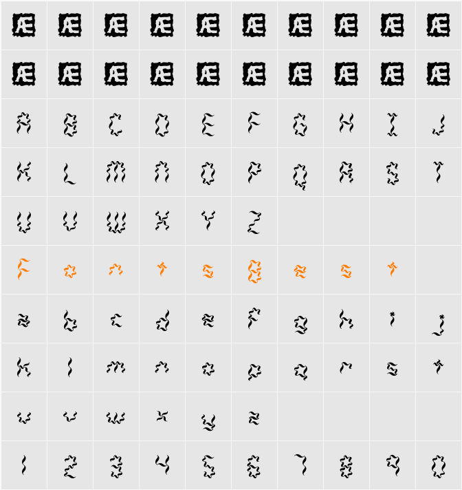 Weaver BRK Character Map
