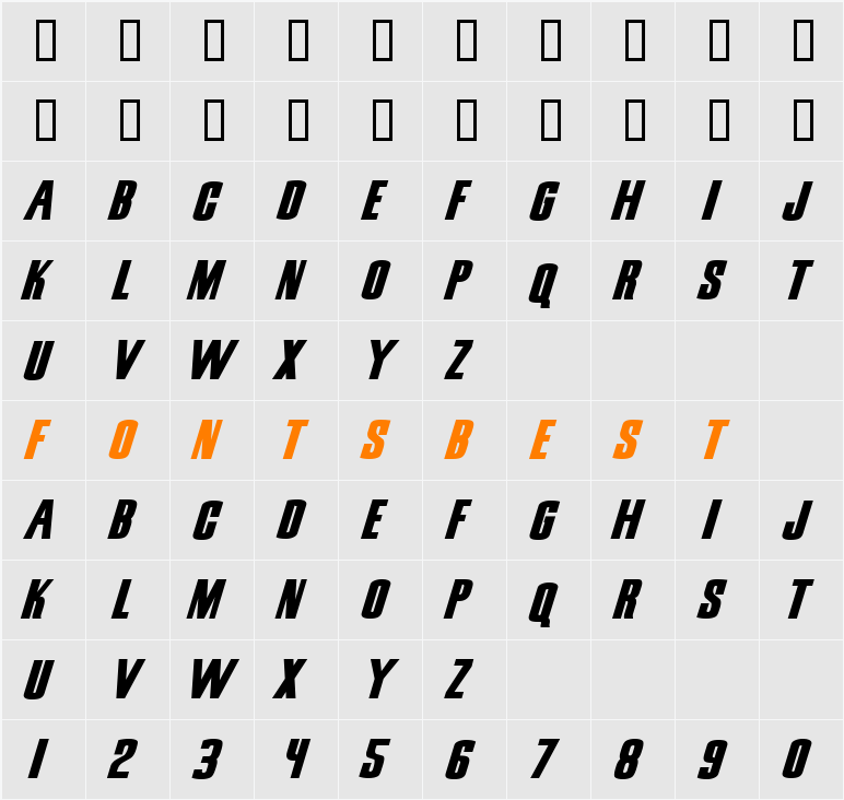 Snickers Character Map