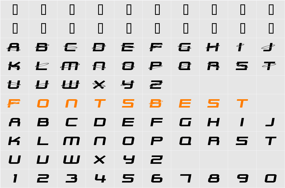 SF Outer Limits Extended Character Map