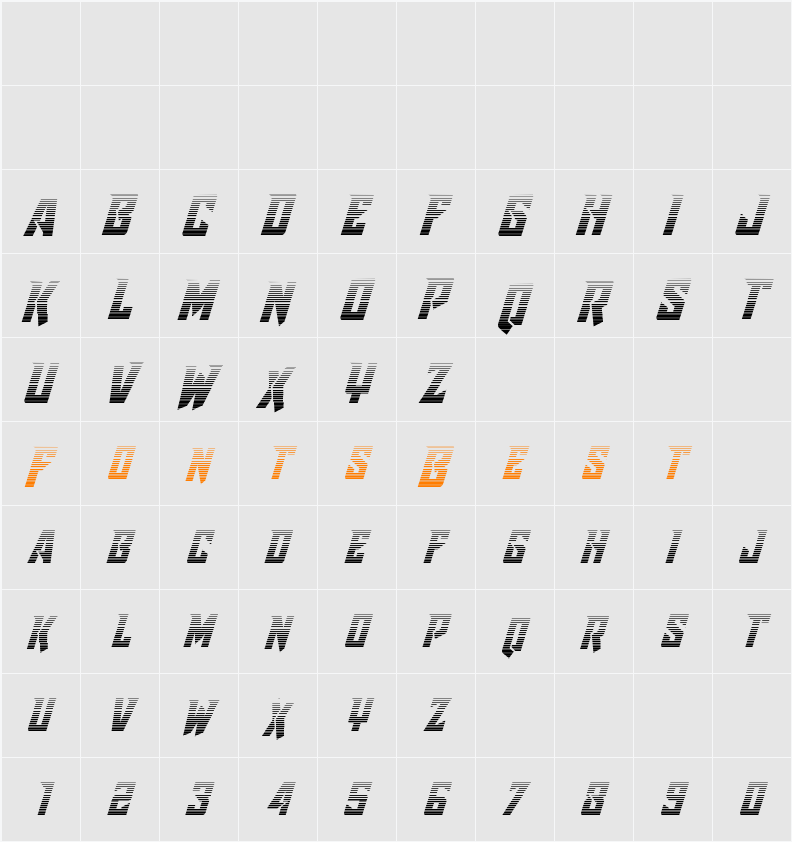 Raider Crusader Gradient Character Map