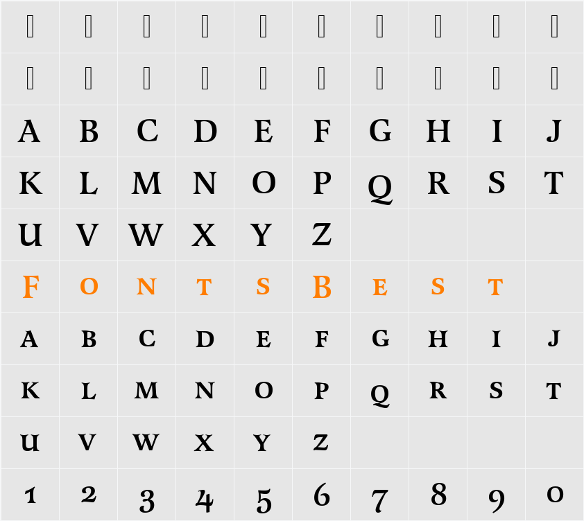 Latienne Becker Caps Med Character Map