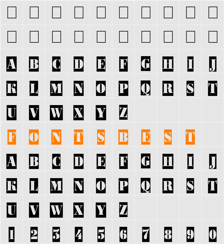 a_BodoniOrtoNrTtlCm Character Map