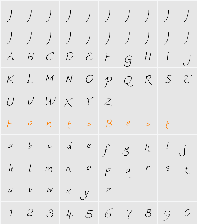 Worstveld Sling Extra Oblique Character Map