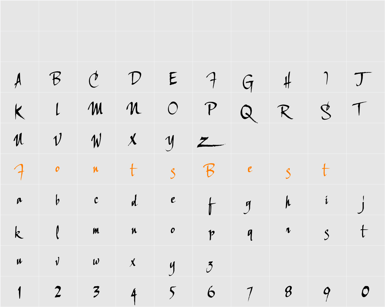 LHFScriptanaCOND Character Map