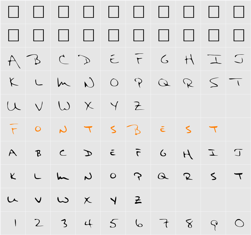 FranksHand Character Map