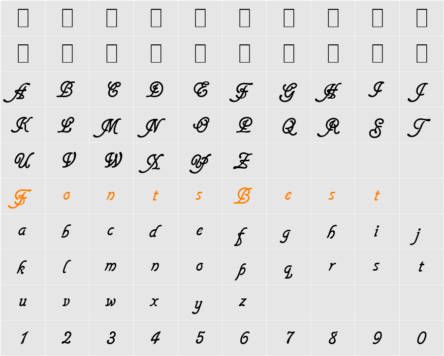 Script-G760 Character Map