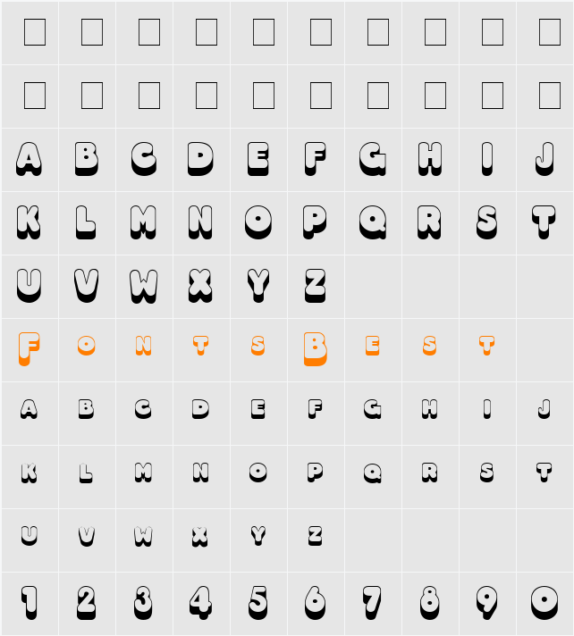 3-DHotDog Character Map