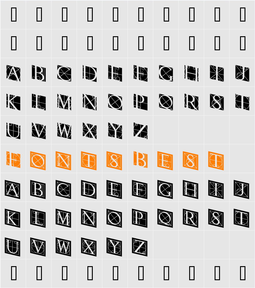 RodgauerThree Character Map