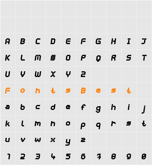 webpixel bitmap Character Map