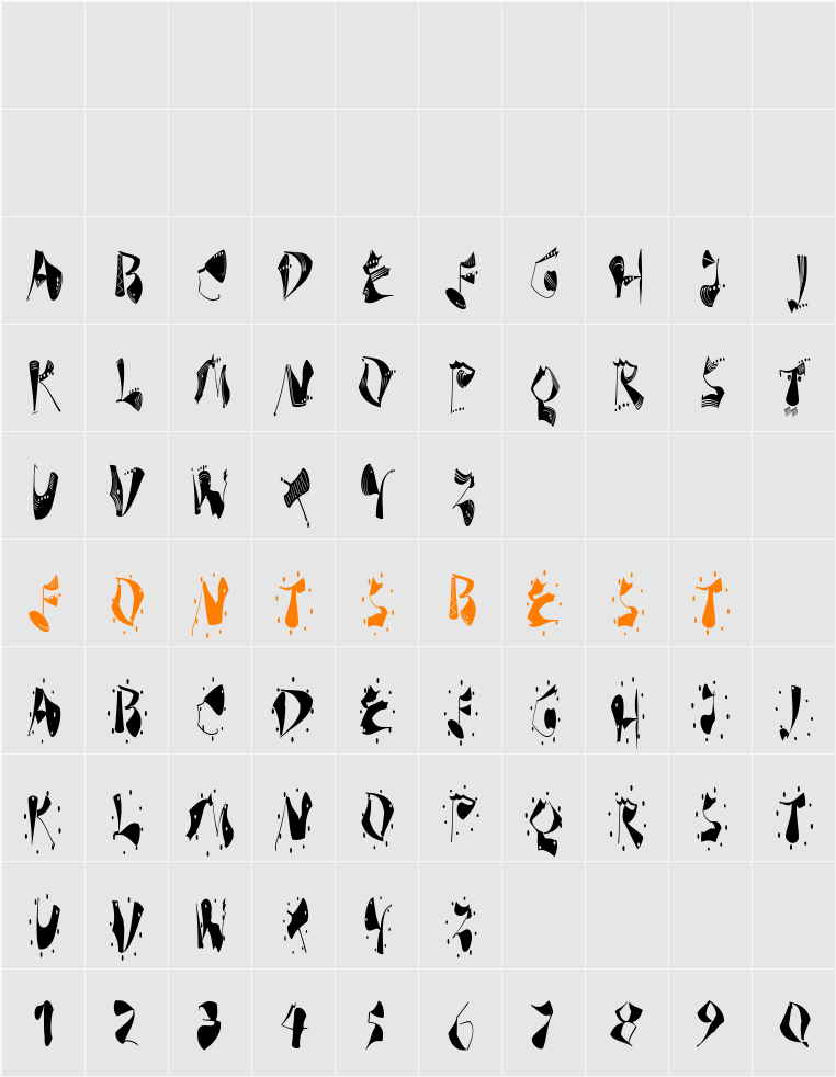 DeKonitials Character Map