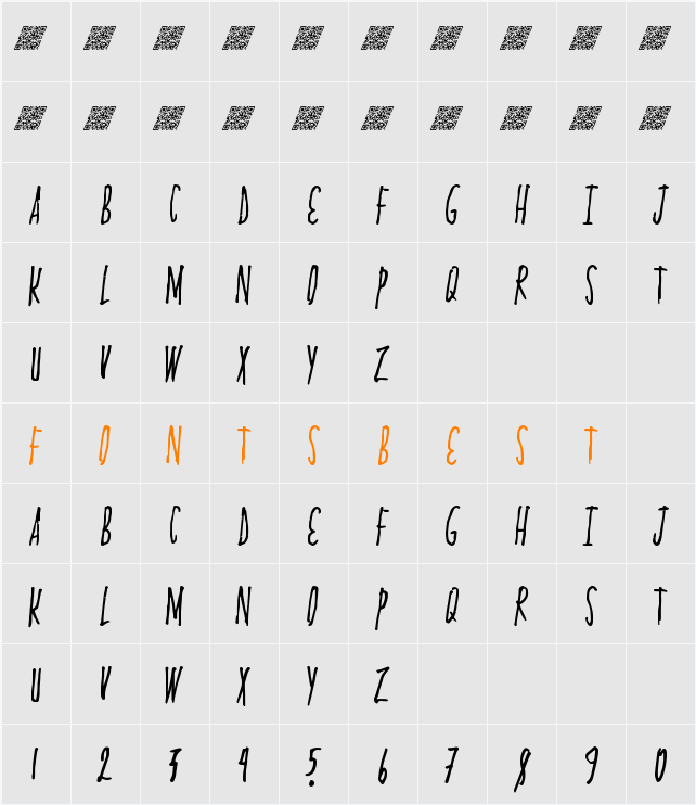 ProximaFour Character Map