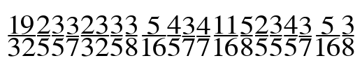 SeriFractionsVertical Font Image