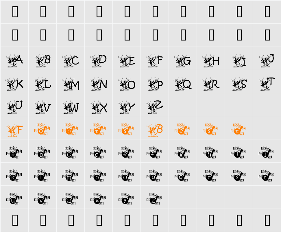 KGMUSIC1 Character Map