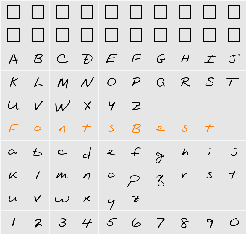 LEHN089 Character Map