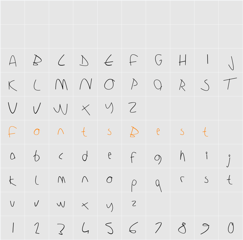 Sharon Lipschutz Handwriting Character Map