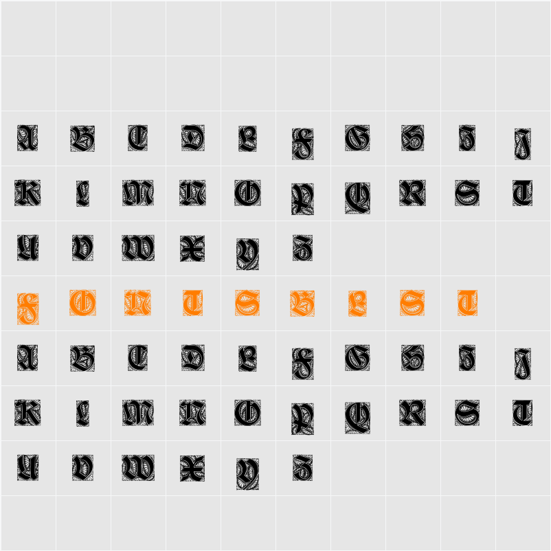 Ehmcke-Schwabacher Initialen Character Map