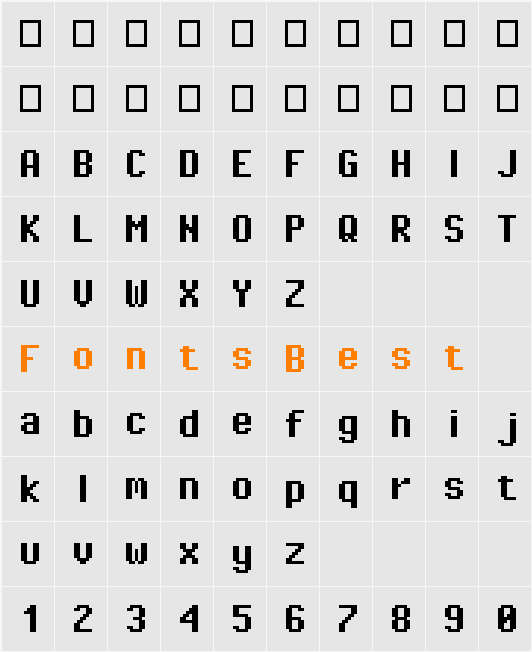 Pixel Operator Character Map