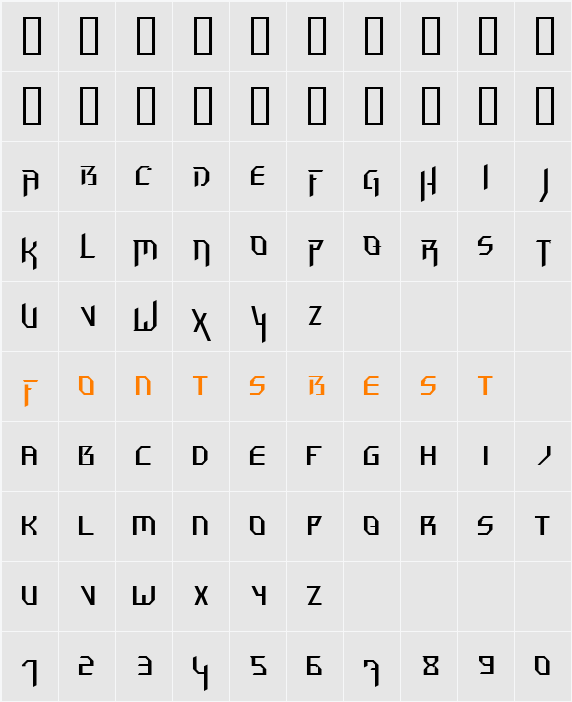 Hammerhead  Thin Character Map
