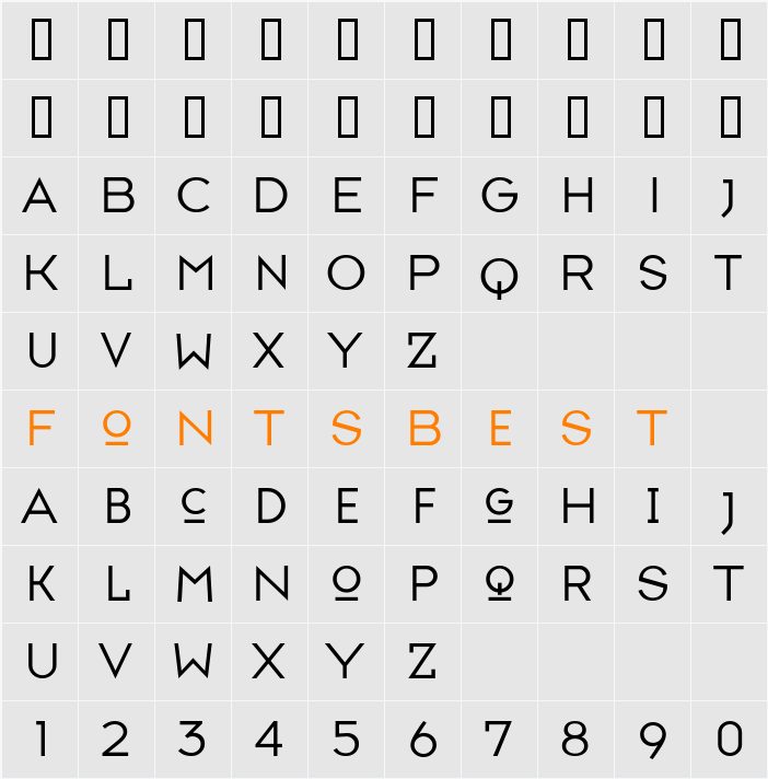 TypefaceSeven Character Map