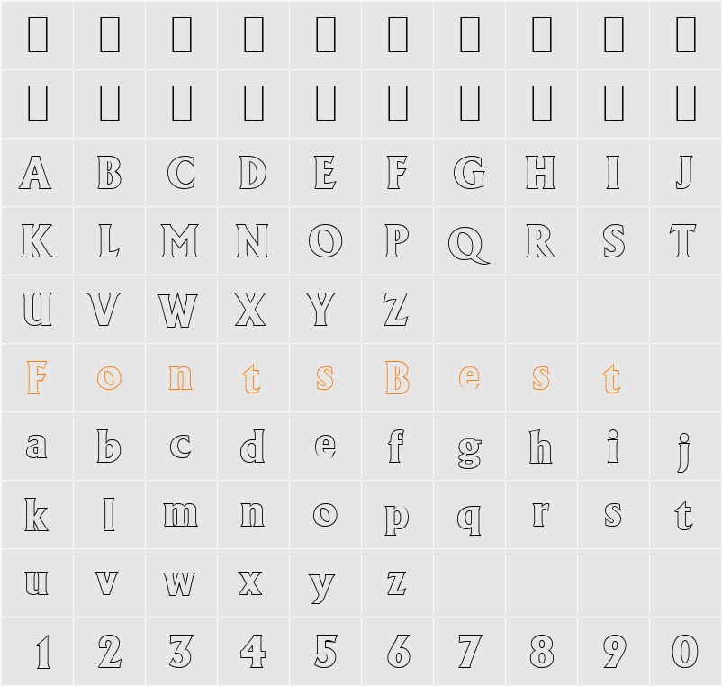 JacobBeckerOutline-ExtraBold Character Map