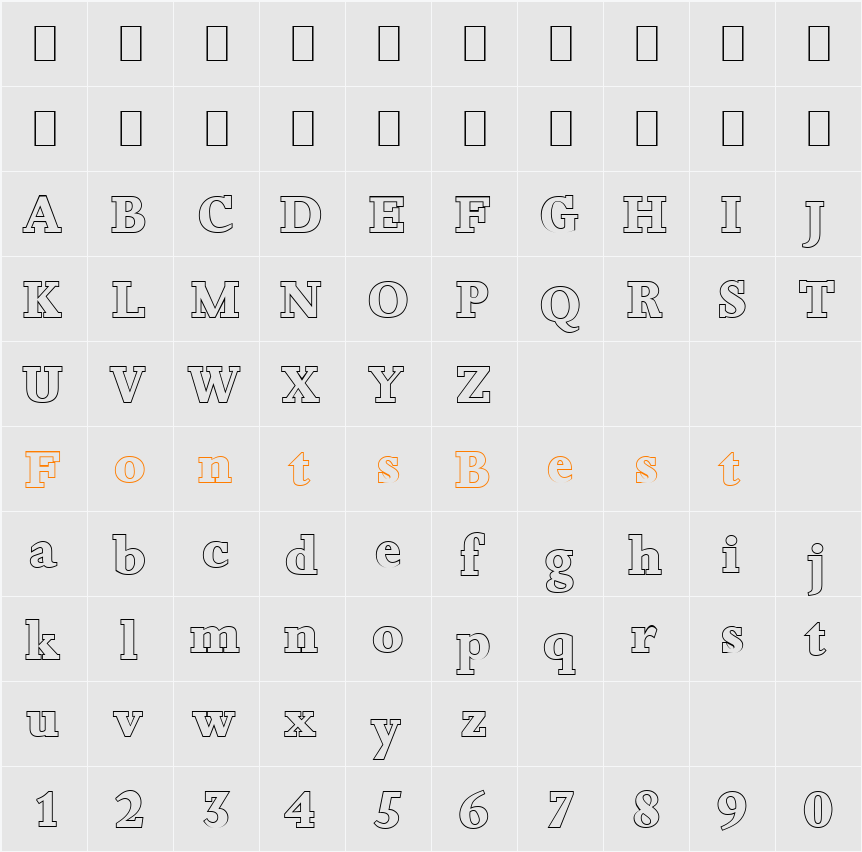 JessicaBeckerOutline-ExtraBold Character Map