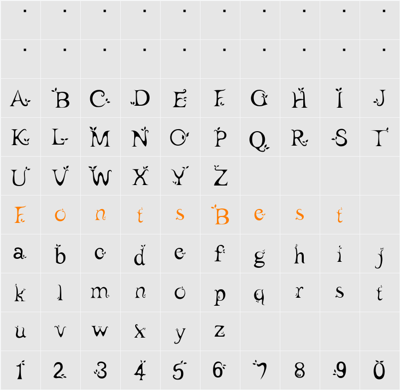 leaf1 Character Map