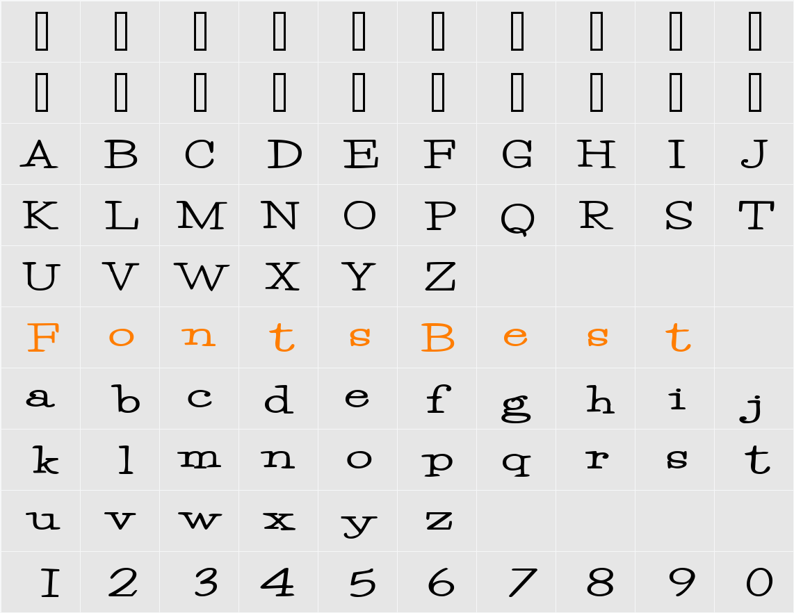 ReigleSSK Character Map