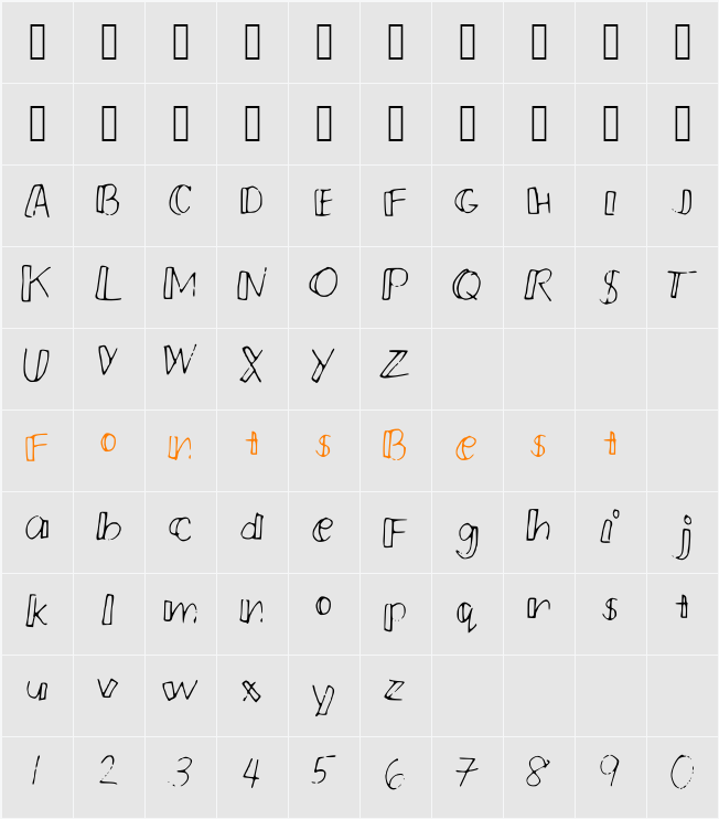PMSmallCrew Character Map