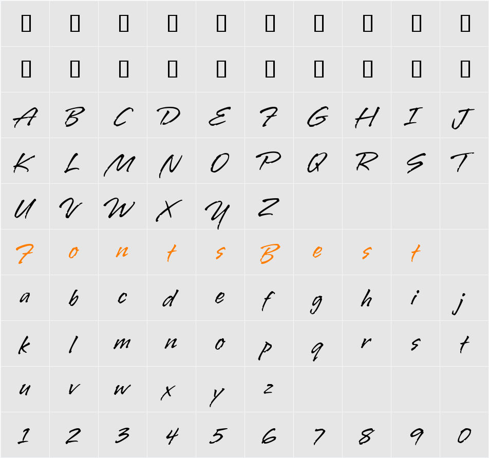 LamboHmk Character Map
