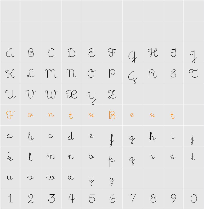 Little Days Alt Character Map