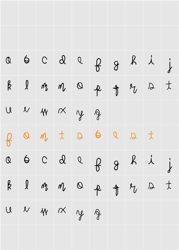 mightyroping Character Map
