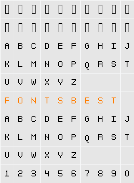 SGK001 Character Map